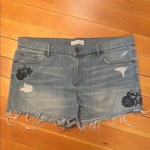 Ann Taylor Loft Embroidered Jean Shorts